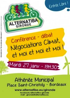 Débat sur le climat avec Alternatiba Gironde le 27 janvier