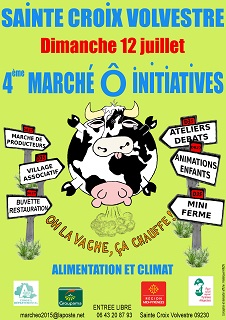 Oh la vache, ça chauffe<small class="fine d-inline"> </small>! 4<sup class="typo_exposants">e</sup> marché Ô initiatives : «<small class="fine d-inline"> </small>Alimentation et climat<small class="fine d-inline"> </small>», en Ariège