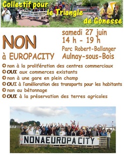 Rassemblement pour dire Non à Europa City dans le Triangle de Gonesse 