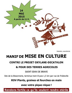 Des terres pas des hypers<small class="fine d-inline"> </small>! Manifestation de mise en culture contre le projet Oxylane-Décathlon à Saint-Jean de Braye