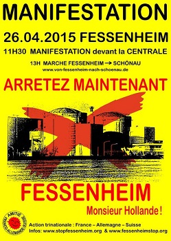 Grand rassemblement européen devant la centrale nucléaire de Fessenheim