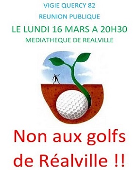 Réunion contre les golfs de Réalville 