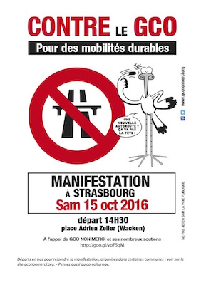 Manifestation contre le Grand Contournement Ouest de Strasbourg, à Strasbourg (Bas-Rhin)