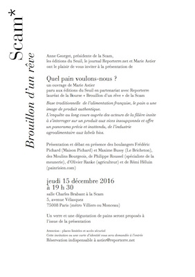 Présentation officielle du livre «<small class="fine d-inline"> </small>Quel pain voulons-nous<small class="fine d-inline"> </small>?<small class="fine d-inline"> </small>» à Paris