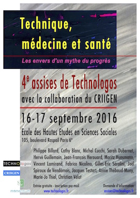 Les envers d'un mythe du progrès, colloque Technique, médecine et santé à Paris