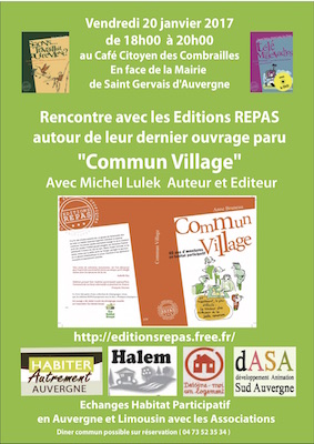 Rencontre autour du livre «<small class="fine d-inline"> </small>Commun Village<small class="fine d-inline"> </small>», à Saint-Gervais-d'Auvergne (Puy-de-Dôme)