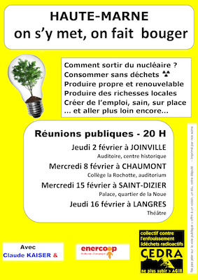 Sortir la Haute-Marne du nucléaire, comment, avec quels effets bénéfiques<small class="fine d-inline"> </small>? réunion publique à Saint-Dizier