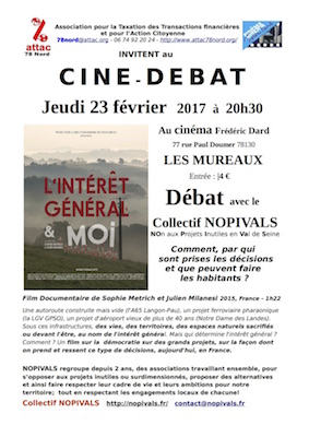Ciné-débat autour du film «<small class="fine d-inline"> </small>L'intérêt général et moi<small class="fine d-inline"> </small>» aux Mureaux (Yvelines)