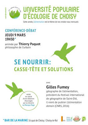 Conférence-débat «<small class="fine d-inline"> </small>Se nourrir : casse-tête et solutions<small class="fine d-inline"> </small>» à Choisy-le-Roi (Val-de-Marne)