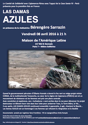 Projection du film «<small class="fine d-inline"> </small>Las Damas Azules<small class="fine d-inline"> </small>» à Paris