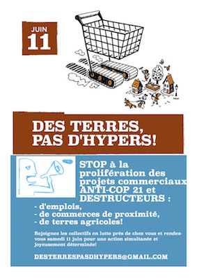 Des terres, pas d'hyper<small class="fine d-inline"> </small>! Stop à la prolifération des projets commerciaux, partout en France