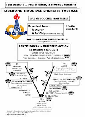 Balade à vélo et journée d'action contre l'exploitation du gaz de couche à Avion (Pas-de-Calais)