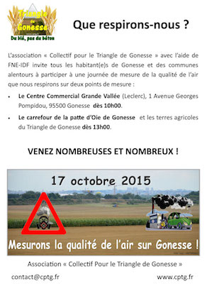 Opération de mesure de la qualité de l'air de Gonesse, dans le Val-d'Oise