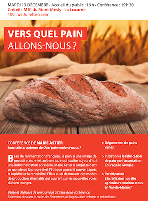 Vers quel pain allons-nous<small class="fine d-inline"> </small>? conférence à Créteil (Val-de-Marne)