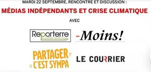 Médias indépendants et crise climatique, conférence-débat à Genève (Suisse) 