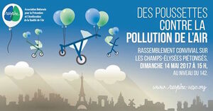 Des poussettes contre la pollution de l'air, rassemblement à Paris