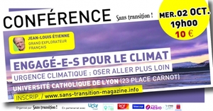 «<small class="fine d-inline"> </small>Engagé-e-s pour le climat<small class="fine d-inline"> </small>!<small class="fine d-inline"> </small>» Jean-Louis Étienne en conférence à Lyon