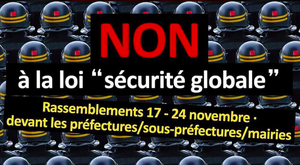 Appel à rassemblement contre la loi sur la sécurité globale, partout en France