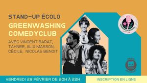 «<small class="fine d-inline"> </small>Stand-up écolo avec le Greenwashing Comedy Club<small class="fine d-inline"> </small>», à Paris