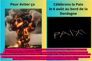 Cérémonie en souvenir du bombardement atomique d'Hiroshima, à Liourdres (Corrèze)