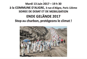 Soirée de débat et de mobilisation Ende Gelände 2017, à Paris