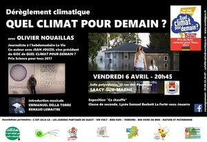 Soirée Quel climat pour demain<small class="fine d-inline"> </small>? à Saâcy-sur-Marne (Seine-et-Marne)