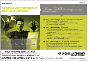 Manifestation contre les compteurs Linky, à Grenoble (Isère)
