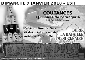 «<small class="fine d-inline"> </small>Bure, la bataille du nucléaire<small class="fine d-inline"> </small>», discussion autour du livre, à Coutances (Manche)