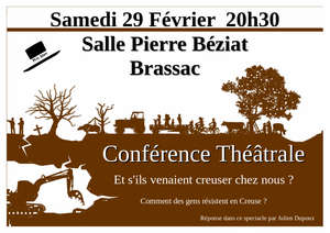 «<small class="fine d-inline"> </small>Et s'ils venaient creuser chez nous<small class="fine d-inline"> </small>?<small class="fine d-inline"> </small>» conférence gesticulée à Brassac (Tarn)