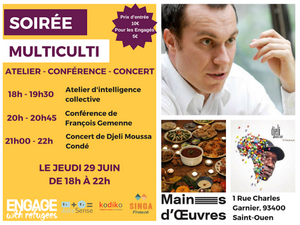 Engage with Refugees, soirée Multi Culti, à Saint-Ouen (Seine-Saint-Denis)