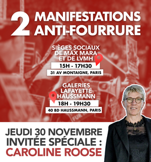 Manifestations antifourrure, à Paris