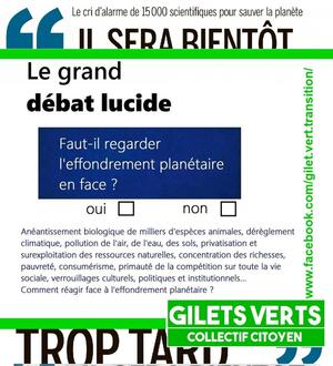 Grand débat «<small class="fine d-inline"> </small>lucide<small class="fine d-inline"> </small>» : «<small class="fine d-inline"> </small>Faut-il regarder l'effondrement planétaire en face<small class="fine d-inline"> </small>», à Saâcy-sur-Marne (Seine-et-Marne)