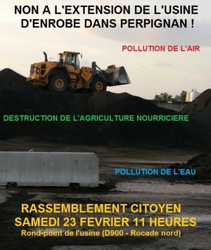 Non à l'extension d'une usine d'enrobés dans Perpignan (Pyrénées-Orientales)