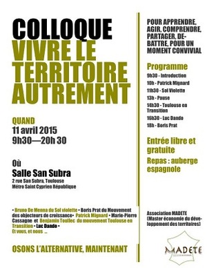 Vivre le territoire autrement. Colloque pour une alternative à l'orthodoxie libérale à l'Université de Toulouse 