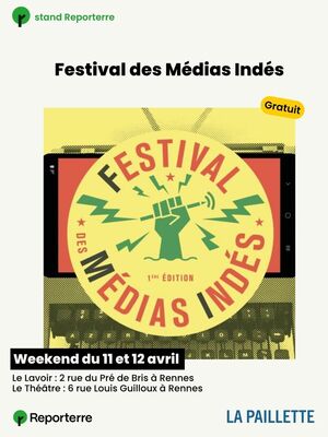 Festival des Médias Indés, stand Reporterre, à Rennes