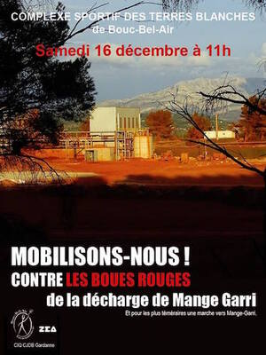 Mobilisation et marche contre les boues rouges, à Bouc-Bel-Air (Bouches-du-Rhône)