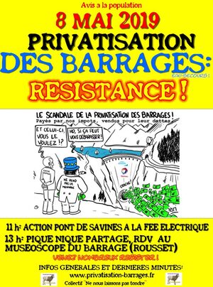 Mobilisation contre la privatisation du barrage de Serre Ponçon (Hautes-Alpes)