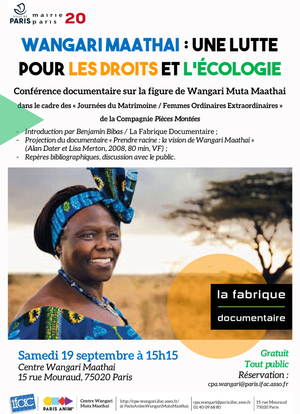 Wangari Maathai : une lutte pour les droits et l'écologie, conférence-documentaire à Paris