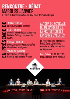 Pièce et rencontre–débat : le scandale du Mediator et la protection des lanceurs d'alerte, à Paris