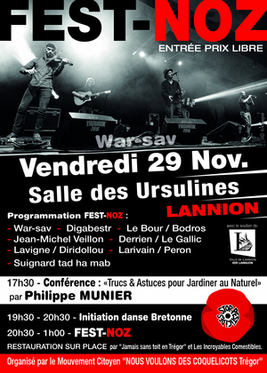 Fest-noz coquelicot, à Lannion (Côtes-d'Armor)