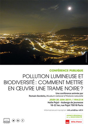 «<small class="fine d-inline"> </small>Pollution lumineuse et biodiversité : comment mettre en oeuvre une trame noire<small class="fine d-inline"> </small>?<small class="fine d-inline"> </small>», conférence à Paris