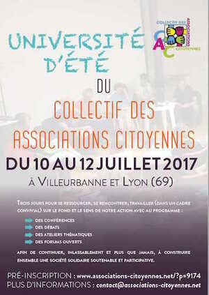 Université d'été du Collectif des associations citoyennes, à Villeurbanne et Lyon