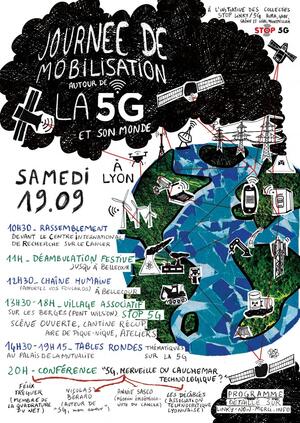 Mobilisation autour de la 5G et son monde, à Lyon