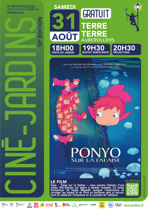 Festival Ciné-Jardins «<small class="fine d-inline"> </small>Ponyo sur la falaise<small class="fine d-inline"> </small>», à Aubervilliers (Seine-Saint-Denis)