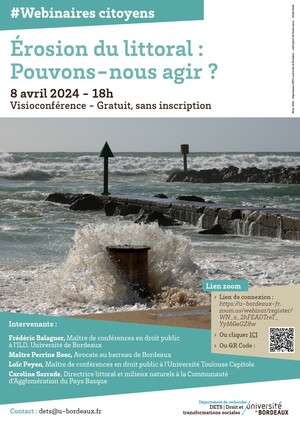 «<small class="fine d-inline"> </small>Érosion du littoral : Pouvons-nous agir<small class="fine d-inline"> </small>?<small class="fine d-inline"> </small>» wébinaire