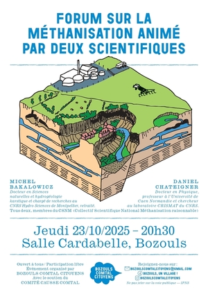 «<small class="fine d-inline"> </small>Méthanisation en milieu karstique<small class="fine d-inline"> </small>», conférence-débat à Bozouls (Aveyron)