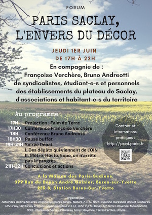 Paris-Saclay, l'envers du décor, soirée-débat à Bure-sur-Yvette (Essonne)