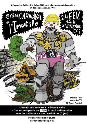Carnaval Inutile «<small class="fine d-inline"> </small>Béton va Béton<small class="fine d-inline"> </small>», à Saint-Étienne (Loire)