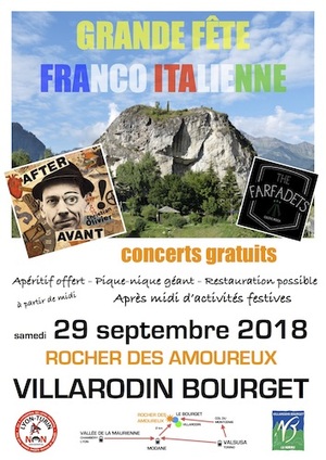 Grande fête francà-italienne contre le Lyon-Turin, à Villarodin-Bourget (Savoie)