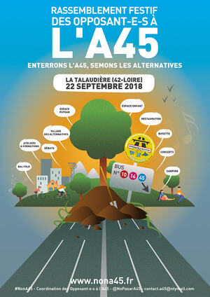 Rassemblement festif contre l'autoroute A45, à La Talaudière (Loire)